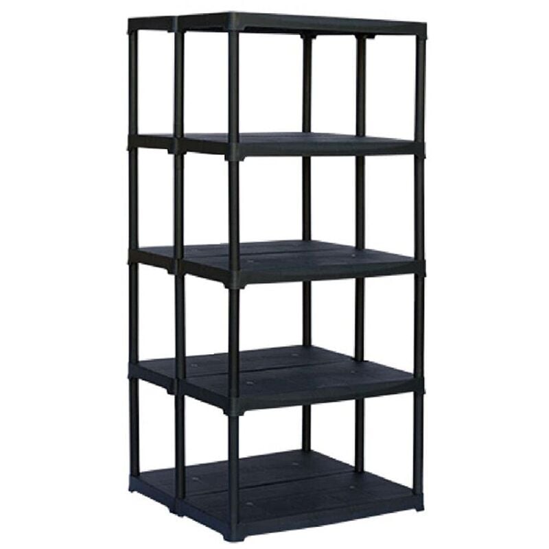 

5 estantes de plástico en polipropileno 800x775x h 1760 mm, profundidad DOBLE