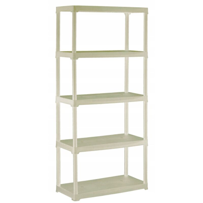 5 étagères en plastique en polypropylène 800x400x H 1760 mm. - Gris foncé