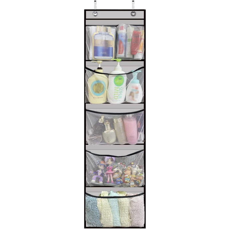 Hoerfuriy - 5 étages Poches Porte-Chaussures Suspendu,32.5130CM,Poche de Rangement Suspendue,au-Dessus de la Porte,Armoire Murale,Organisateur