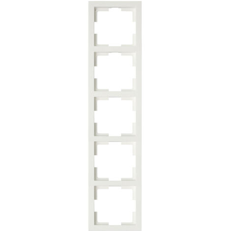 5-fach Rahmen / Schalterblende Modul in weiß, eckig, senkrecht