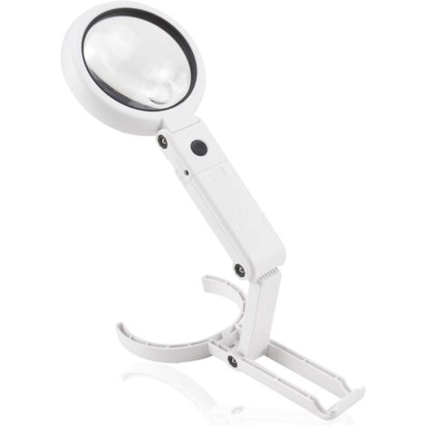 5-fache/11-fache beleuchtete Stand- und Handlupe mit 8 LEDs