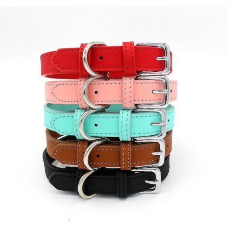 5 Farben (m²  42 cm), verstellbares Hundehalsband mit weichem Polster, gepolstertes Leder