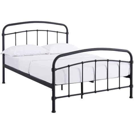 5 Feet Halston Kingsize Bed - Metal - L210 x W161 x H113 cm - Black