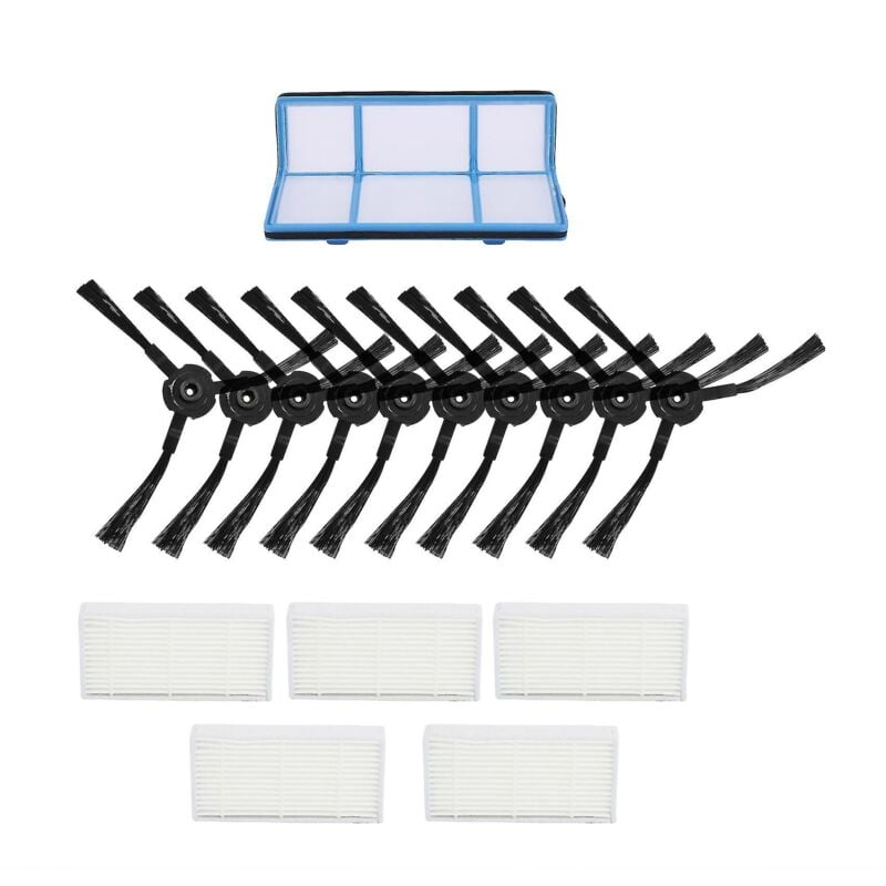 Fei Yu - 5 filtres + 10 brosses latérales pour pièces de rechange Medion