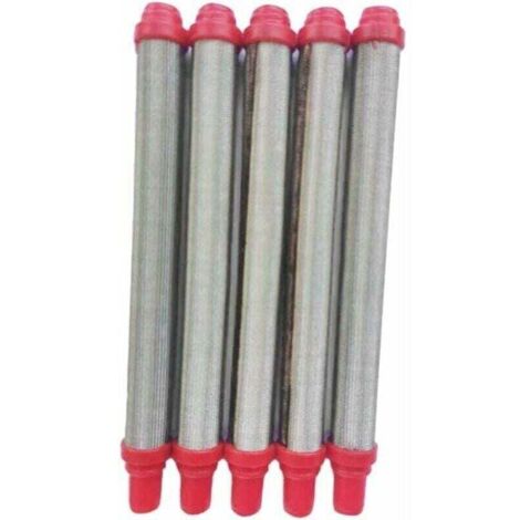 5 filtros de malla para pulverizador de pintura sin aire, XU, acero inoxidable 304, rojo - KZQ