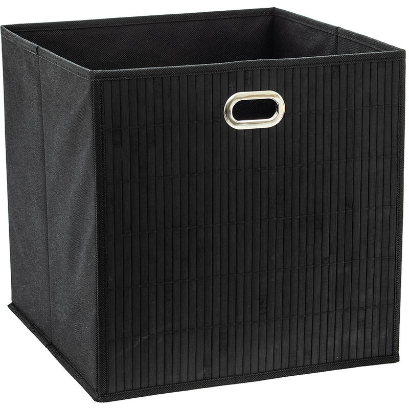 

5 FIVE Cesta para mueble de baño bambú negro 31x31x31cm