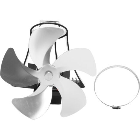 5-flügeliger, wandmontierter Kaminventilator aus Aluminiumlegierung, leise und magnetisch, für Gasherde, silberfarben