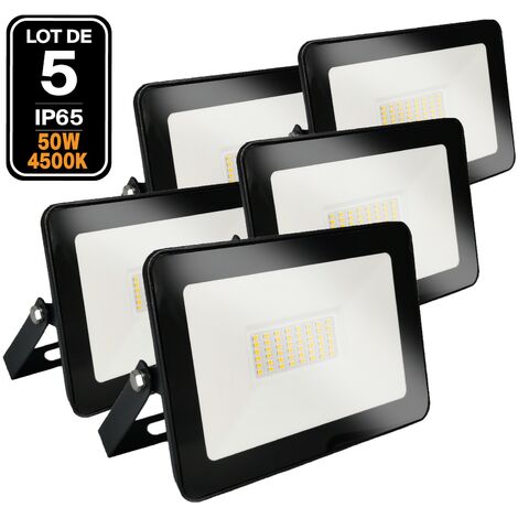 5 Projecteurs LED 50W Ipad Blanc neutre 4000K Haute Luminosité