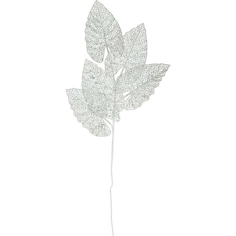 5 foglie di ramo bianco traforato - Atmosphera créateur d'intérieur