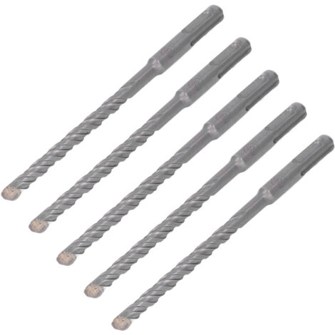 5 Forets à Percussion 160mm avec Pointe en Carbure pour Béton, Pierre et Briques - Lot de 5 - Diamètre 8mm