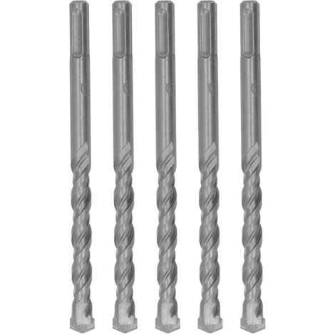 5 Forets à Percussion Carbure 160mm pour Béton Pierre Brique, 12mm/0.47in, Pointe Auto-centrée, 2 Tranchants, Set de 5