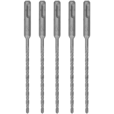 5 Forets à Percussion Carbure 160mm pour Béton Pierre Brique - Jeu de 5 - Pointe Auto-centrée 2 Tranchants