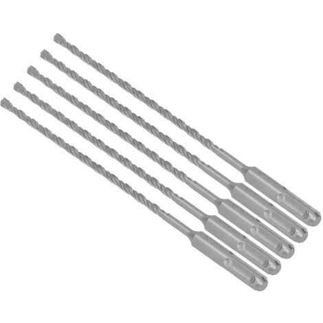5 Forets à Percussion en Carbure de 210mm pour Béton, Briques et Maçonnerie, Diamètre 5mm - Lot de 5