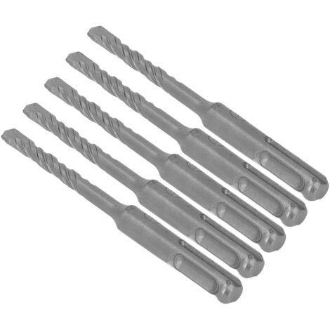 5 Forets à Percussion en Carbure de Tungstène pour Béton et Pierre, 110mm x 6mm - Lot de 5 avec 2 Gouges