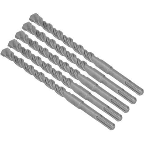 5 Forets à Percussion en Carbure pour Béton et Briques, Mèches Rotatives à 2 Torsades, Longueur 210mm Diamètre 14mm