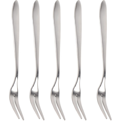 5 Fourchettes en Acier Inoxydable pour Fruits et Desserts, Idéales pour Fêtes et Cuisine