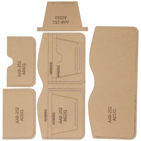 5 Gabarits en Acrylique pour Portefeuille DIY, Modèles de Découpe Cuir, Outils Créatifs de Marquage