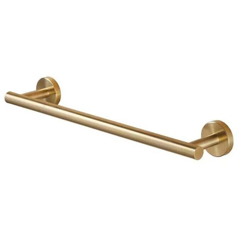 Barre porte-serviettes pour salle de bain à fixation murale en acier inoxydable SUS 304 Doré brossé 40 cm