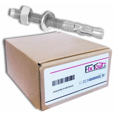 ROTOFOR 5 goujons d'ancrage M8 x Lt 75 mm. Epaisseur à fixer 10 mm. INOX A2 - Fixtout - ..@75