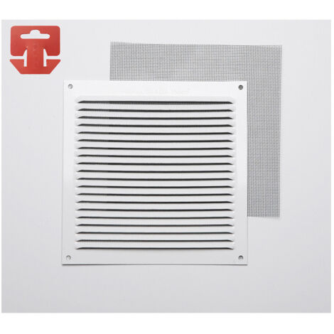 5 Grille Avec Toile Moustiquaire Aluminium 0.6 Couleur Blanc Laqué 170x170mm (G)