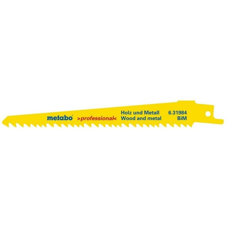 

Metabo - 631984000 Blister de 5 hojas de sierra de sable Madera con clavos Plástico Triscado Fresado BiM 150x1,25 mm