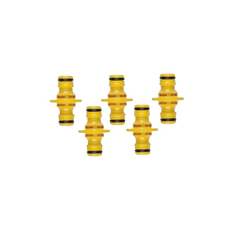 5 Double Male Connectors 2291 Garden Hose Pipe Fitting Attachment Pack - Hozelock