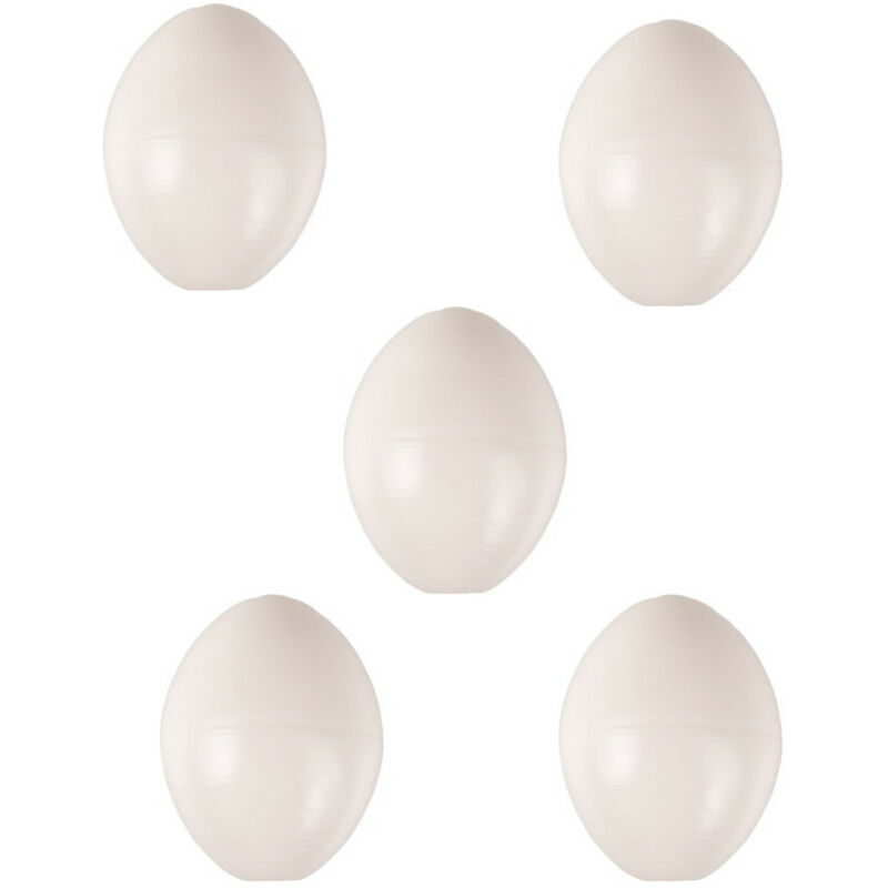 

5 huevos para el periquito, plástico artificial.