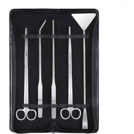 5-in-1-Aquarium-Aquarium-Scaping-Set aus Edelstahl für Aquarien, Wasserpflanzen und Werkzeuge – inklusive Pinzette, Schere und Spatel
