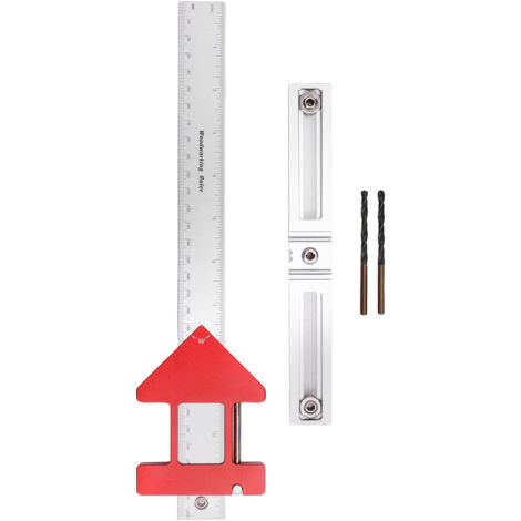 5-in-1-Bohrschablone für Schränke, einstellbarer Mittenabstand 7,5 Zoll, Winkel 30–135°, Markierungswerkzeug und Führung für die Holzbearbeitung, präziser Positionierer