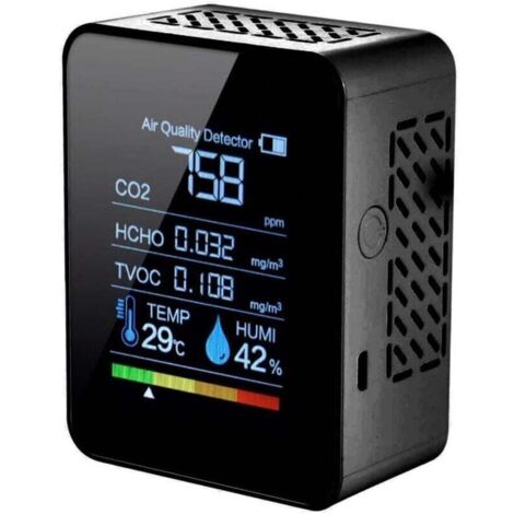 5-in-1-Kohlendioxiddetektor, CO₂-Detektor für die Raumluftqualität, digitales Messgerät, Temperaturüberwachung