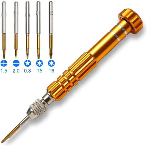 5-in-1-Multifunktions-Präzisions-kleiner magnetischer Taschenschraubendreher für Brillen, Smartphones, Tablets, Uhren, Reparaturwerkzeugsätze