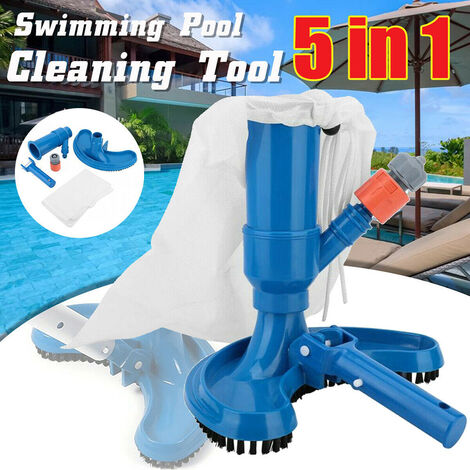 5 in 1 Pool Vacuum Cleaner Cleaning Tool Head Suction Source Hot Tub Vacuum Brush Fishpond Vacuum Brush Set