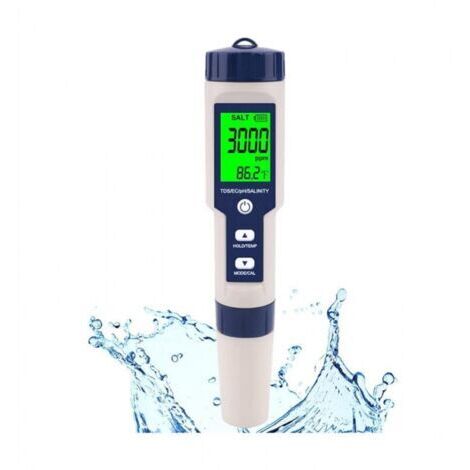 5-in-1-Salzgehaltmesser mit hoher Präzision für Salzwasser, wasserdichtes IP67-Testkit