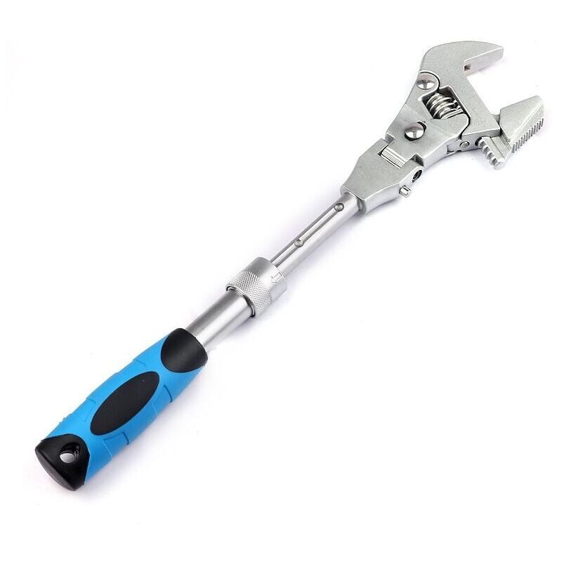 SNQ - 5 in 1 Telescopic Shaking Head Ratchet Wrench, 5-in-1 Torque Wrench, 180 Degree Rotating Ratchet Adjustable Wrench, 10 Inch Folding Shaking