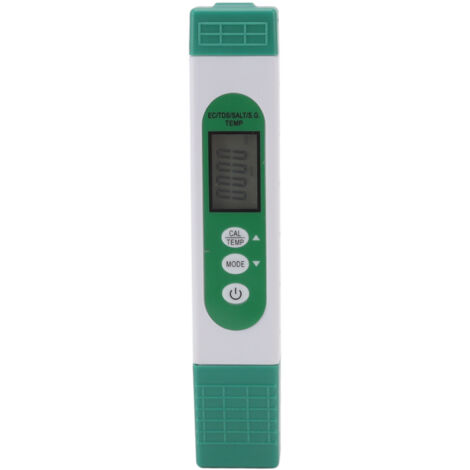 5-in-1 Wasserqualitätsmessgerät in Stiftform – Misst Salzgehalt, TDS, EC, Dichte und Temperatur – Digitales LCD-Display mit Hintergrundbeleuchtung