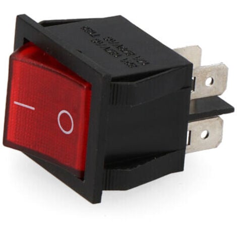 EDM 5 Interrupteur Lumineux Rouge Encastrable 4 Cosses