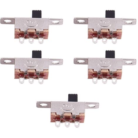 5 interruttori a slitta per saldatura SPDT 1P2T On/Off a 2 posizioni in miniatura