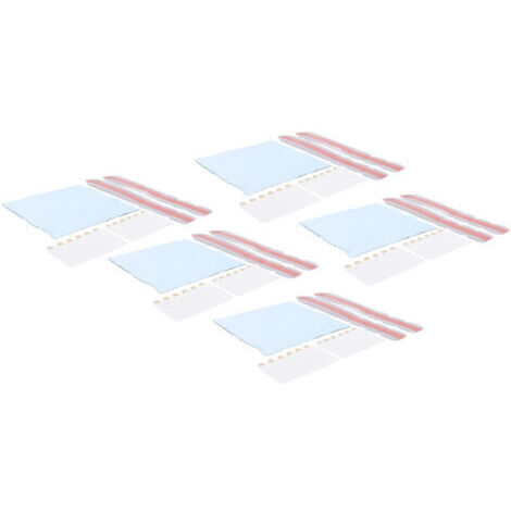 5 jeux de bandes adhésives pour filtre de confidentialité, Double face avec languettes de support coulissantes en plastique