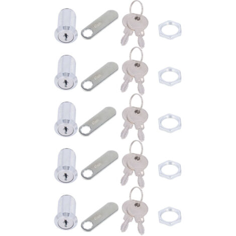 5 jeux de serrures à came pour armoire, 30mm/1,18 pouces, sécurité RV, rangement pour tiroir, boîte aux lettres, boîte à outils