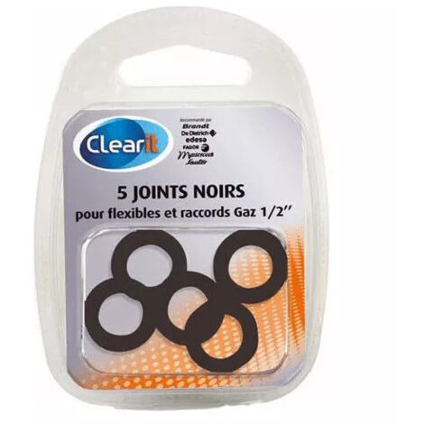 5 joints noir flexible pour raccord gaz pour cuisinière, compatible BRANDT - 74X9874