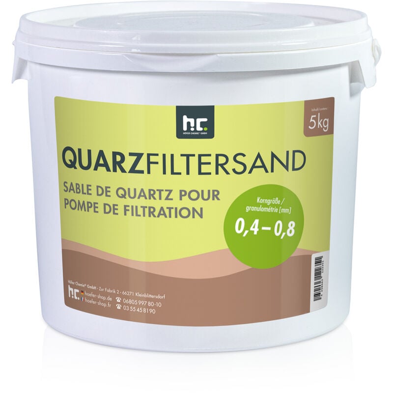 Quarzwerke Gmbh - 5 kg de sable de quartz pour filtre de sable 0,4 - 0,8 mm