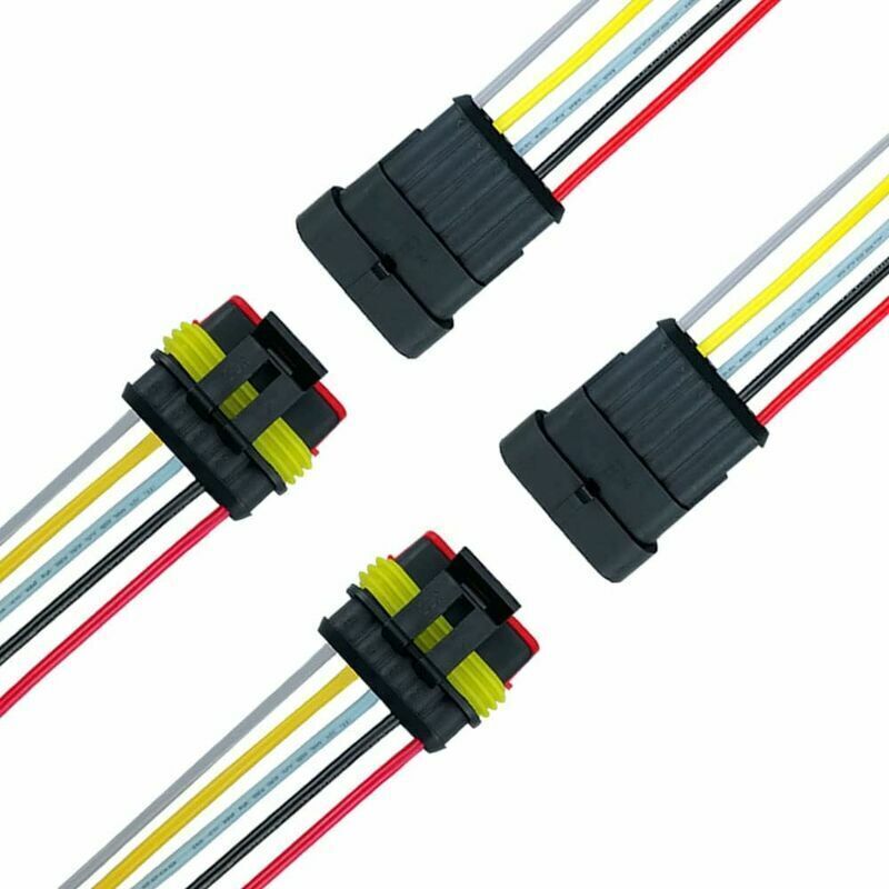 5 Kit Professionnel 5 Pin Voiture Fil Electrique Etanche Connecteur Terminal Plug Prise avec Fil, pour Bateau Camion Auto Scooter Moto