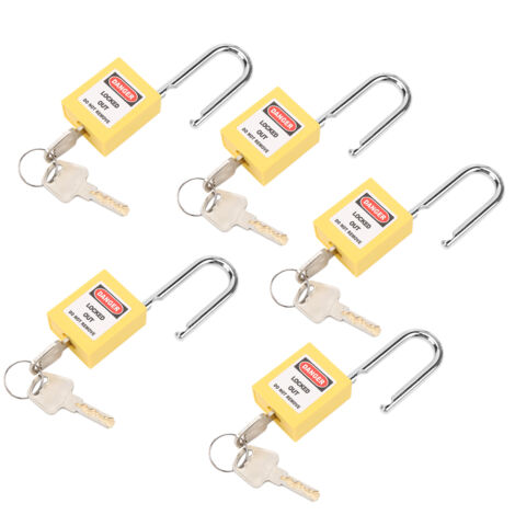 5 Kits de Cadenas de Sécurité Nucléaire 38mm en Nylon et Acier, Jaune pour Logistique et Transport