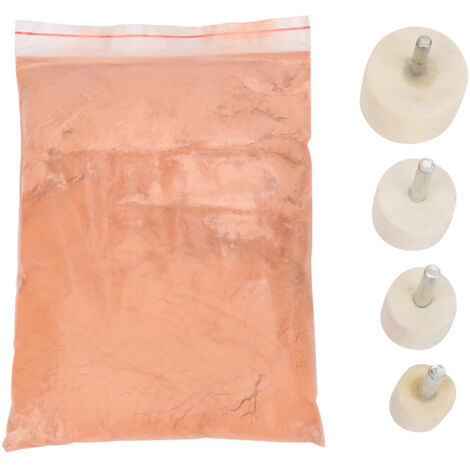 5 Kits de Poudre d'Oxyde de Cérium avec 4 Roues de Polissage en Laine Feltée