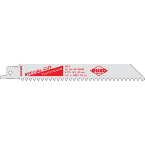 5 lame per seghe a sciabola RUKO 33189035 n° denti (per 1):4.2 lama 150 mm adatta per gesso, legno, eternit, plastica
