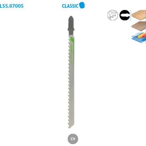 5 lame per seghetto alternativo CV - Lu. 110 mm passo 4 mm - taglio fine per legno - LEMAN - 7005.05
