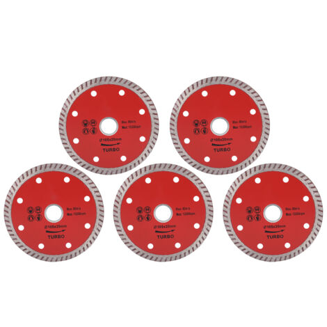 5 Lames de Scie Diamantées à Denture Ondulée pour Coupe Céramique et Bois - Disques 105mm
