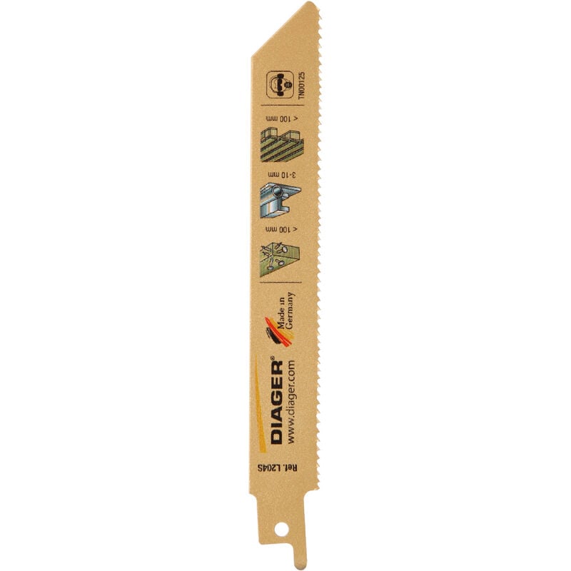 Lames scie sabre pour palette et bois clouté - L204S Long. Utile 250 Long. Totale 280 Pack de 5