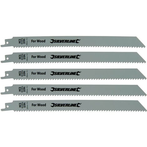 5 lames de scie sabre longues 240 mm pour une coupe grossiere du bois