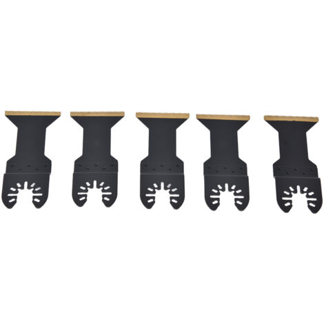 5 Lames Multifonction pour Outil Oscillant, Modèle H Long en Bimétal avec Revêtement Titane 1-3/4"